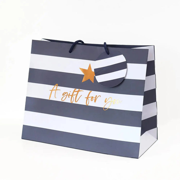 Belly Button Blue Stripe Large Gift Bag