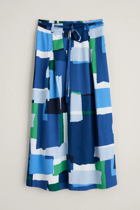 Seasalt Women's Allantide Midi Skirt - Francis Collage Blue Jay