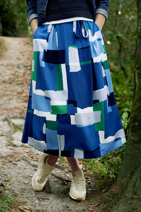 Seasalt Women's Allantide Midi Skirt - Francis Collage Blue Jay