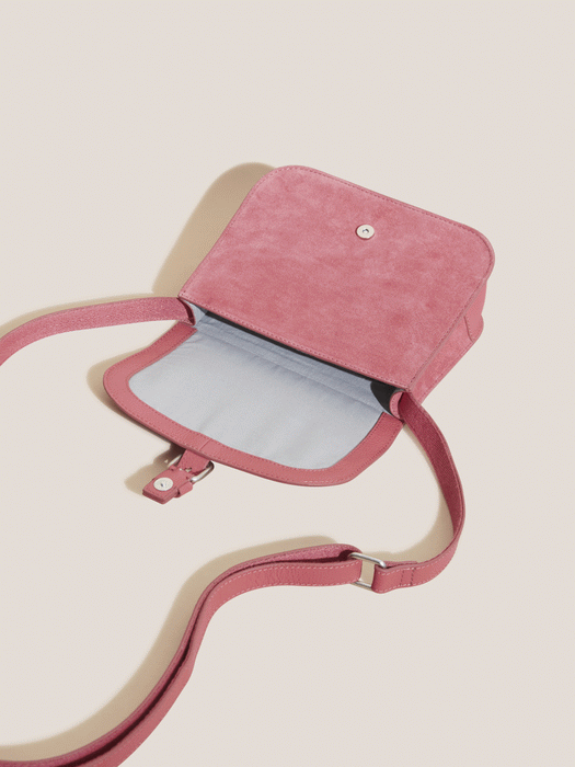 White Stuff Mid Pink Eve Buckle Leather Satchel