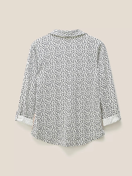 White Stuff Women's Annie Cotton Jersey Shirt Ivory Multi