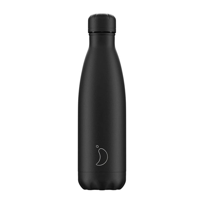 Chilly's Water Bottle 500ml Monochrome All Black