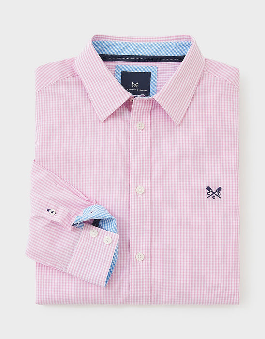 Crew Clothing Men's Pink Micro Gingham Classic Fit Cotton Shirt - Classic Pink