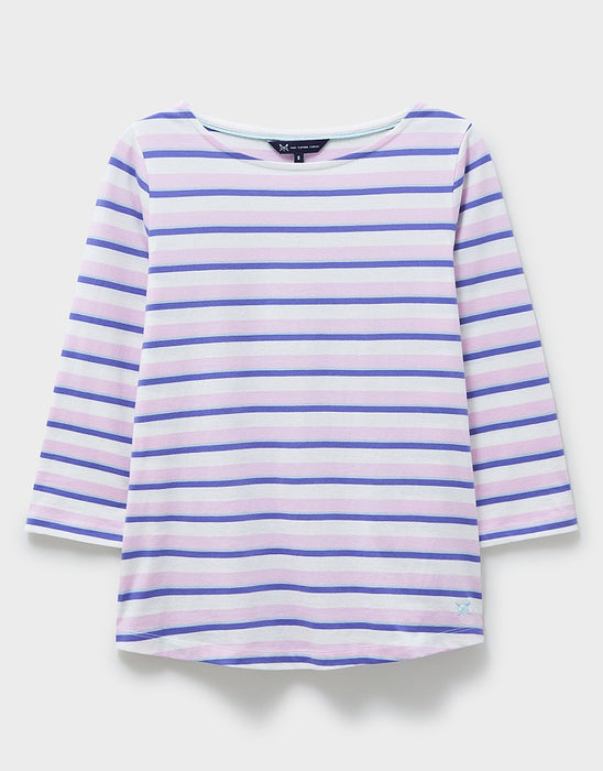 Crew Clothing Women's Essential Breton Stripe Top Lilac/Multi