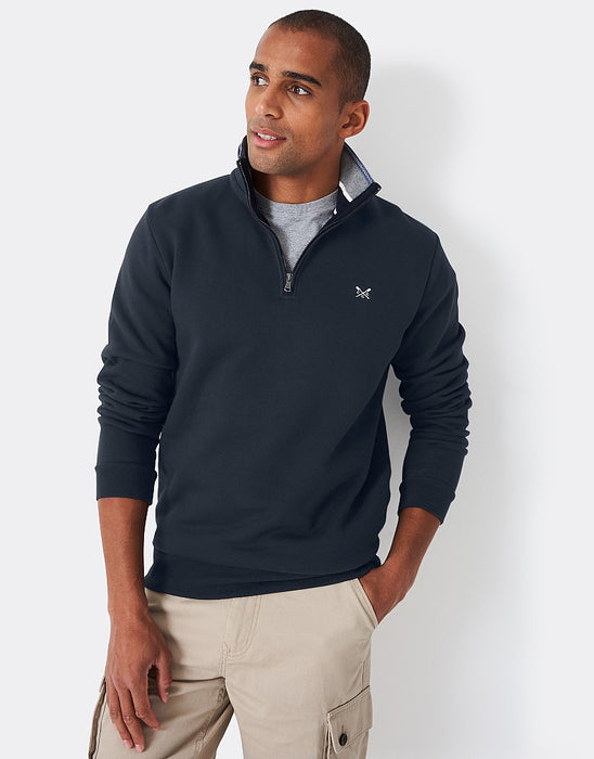 Crew Clothing Mens Classic Half Zip Sweatshirt Navy