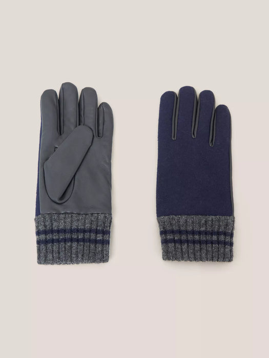 White Stuff Men's Dark Navy Lucas Leather Gloves