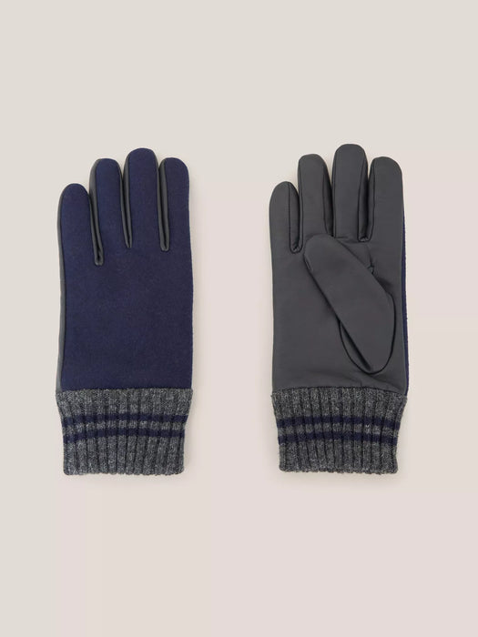 White Stuff Men's Dark Navy Lucas Leather Gloves