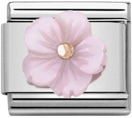 Nomination Classic Rose Gold Flowers Violet Mother Of Pearl Charm