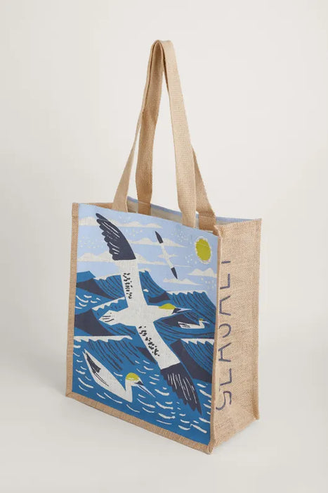 Seasalt Jute Shopper - Ocean Gannets Sailboats