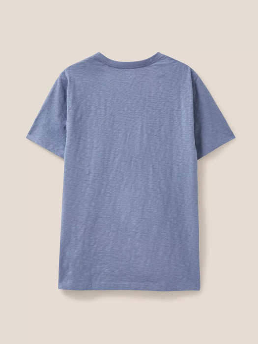 White Stuff Men's Superkilen Graphic Tshirt Mid Blue