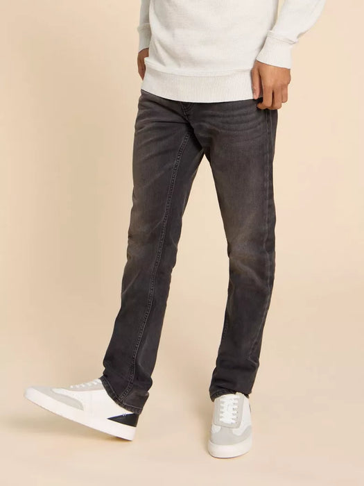 White Stuff Men's Eastwood Straight Jean - Washed Black
