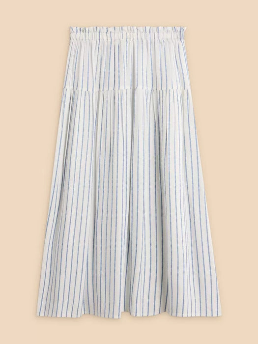 White Stuff Women's Seema Eco Vero Stripe Skirt - Ivory Multi