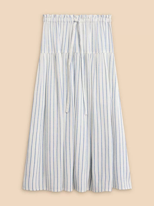 White Stuff Women's Seema Eco Vero Stripe Skirt - Ivory Multi