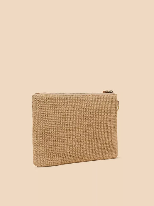 White Stuff Women's Sophie Jute Embroidered Pouch - Natural Multi