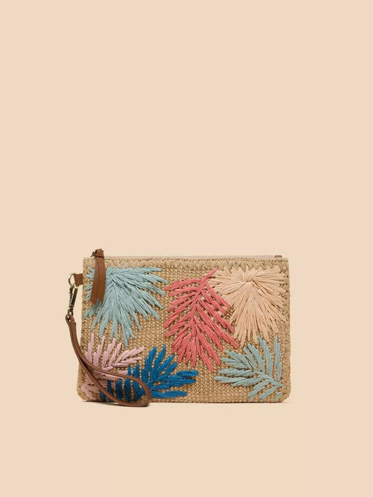 White Stuff Women's Sophie Jute Embroidered Pouch - Natural Multi