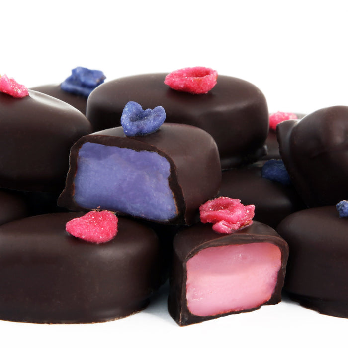 Dark Chocolate Rose & Violet Creams Pack of Six