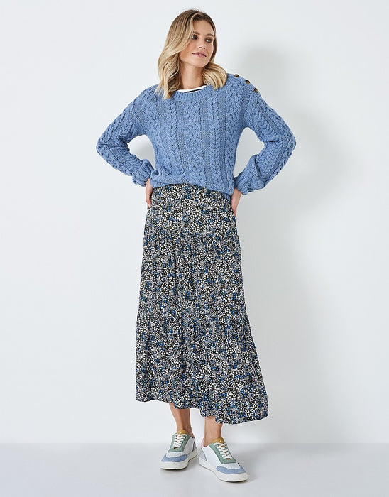 Crew Clothing Floral Blue Sienna Skirt