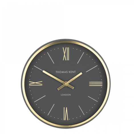 Thomas Kent 10'' Hampton Wall Clock - Charcoal