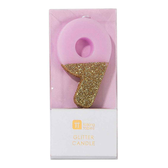 Talking Tables Pink Glitter Candle - 9