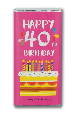 40th Birthday Chocolate Bar - Maple Stores