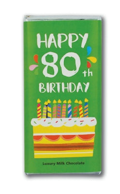 80th Birthday Chocolate Bar - Maple Stores