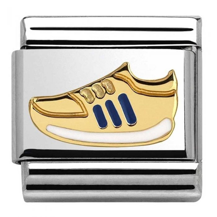Nomination Classic Gold Sports Blue Trainer Charm