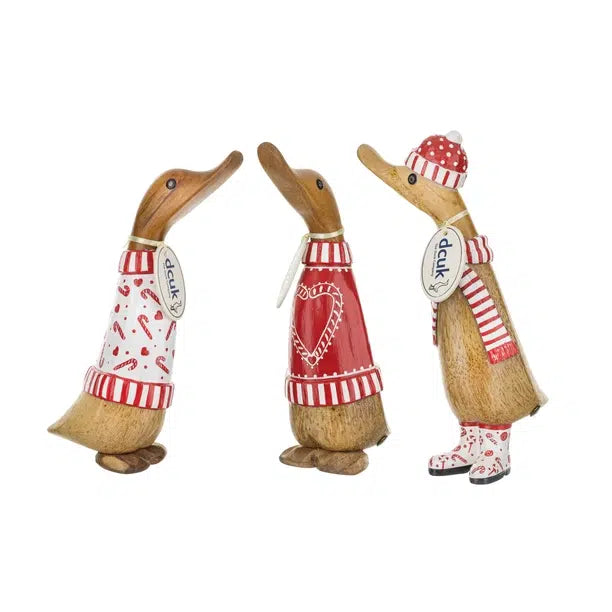 Dcuk Natural Wooden Candy Cane Christmas Ducklings