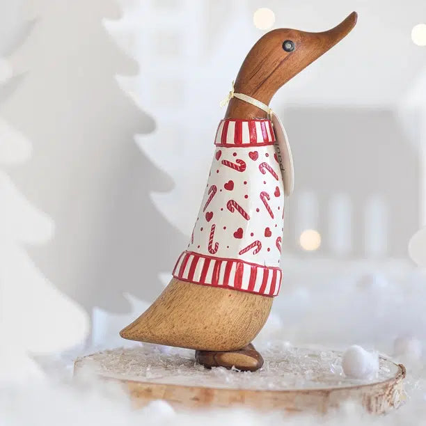 Dcuk Natural Wooden Candy Cane Christmas Ducklings