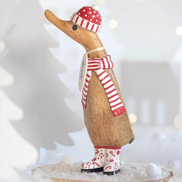 Dcuk Natural Wooden Candy Cane Christmas Ducklings