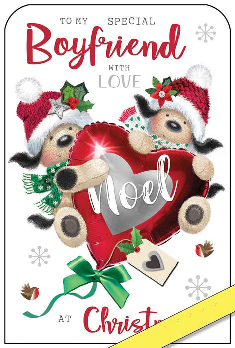 Jonny Javelin Boyfriend Christmas Card - Bears/Heart Balloon