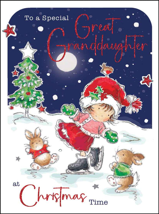 Jonny Javelin 'Great Granddaughter Skating' Christmas Card