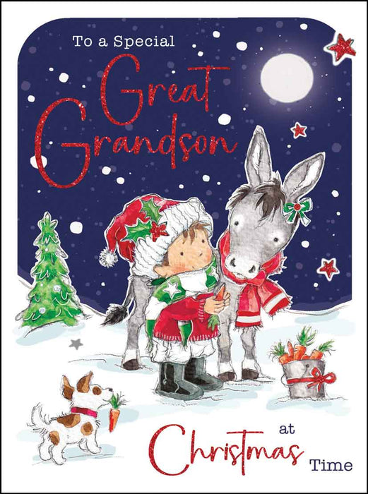 Jonny Javelin 'Great Grandson Donkey' Christmas Card