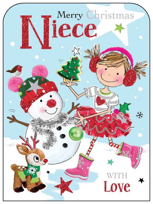 Jonny Javelin 'Niece Snowman' Christmas Card