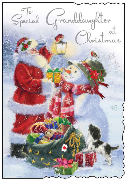 Jonny Javelin 'Granddaughter Santa Snowman' Christmas Card