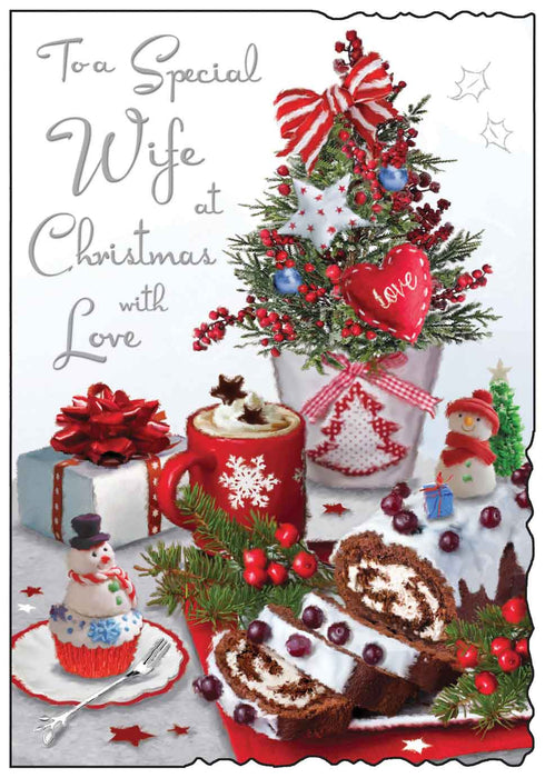 Jonny Javelin 'Wife Chocolate Roll' Christmas Card