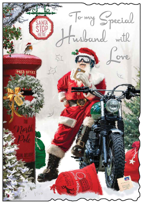Jonny Javelin 'Husband Motorbike' Christmas Card