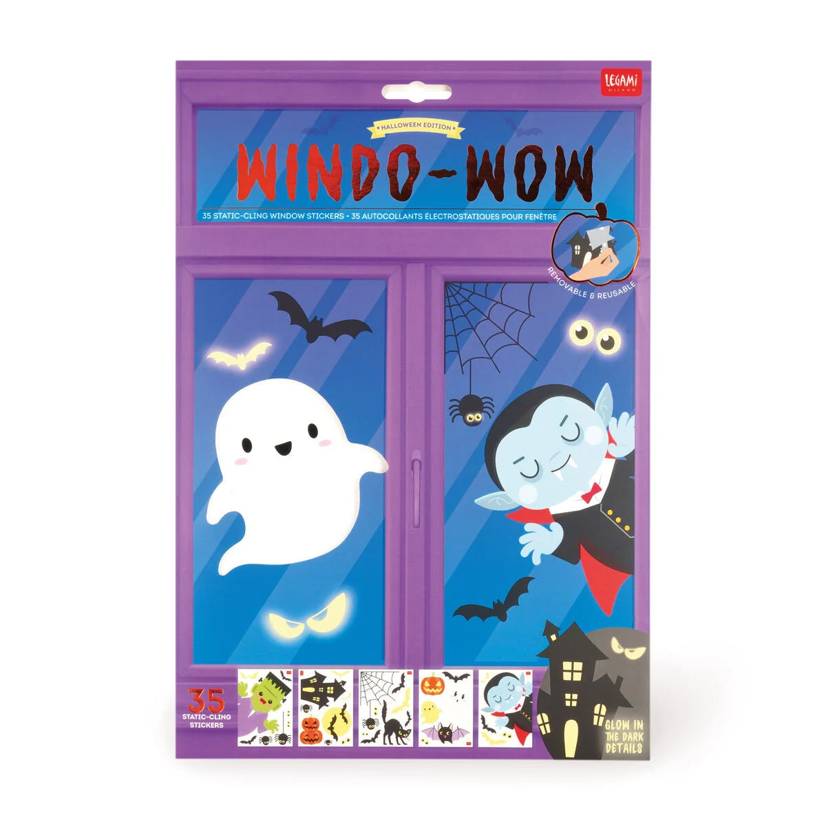 Legami Halloween 35 Static Cling Window Stickers - Windo-Wow — Maple Gifts