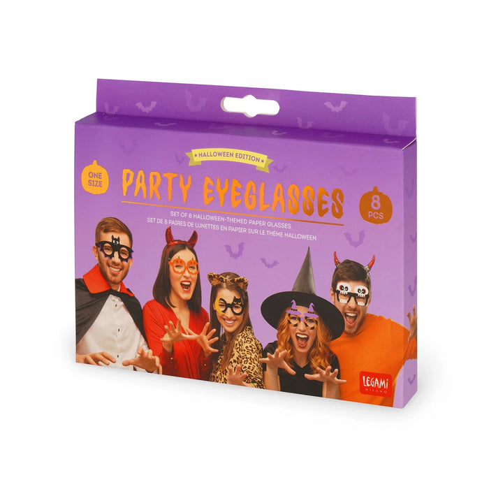 Legami Halloween Set of 8 Pairs of Paper Eyeglasses