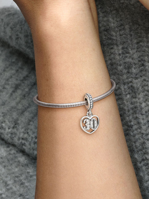 Pandora 30th Celebration Dangle Charm Sterling Silver
