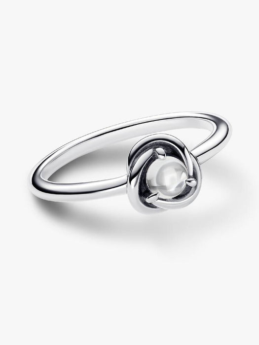Pandora April Birthstone Eternity Circle Ring Sterling Silver