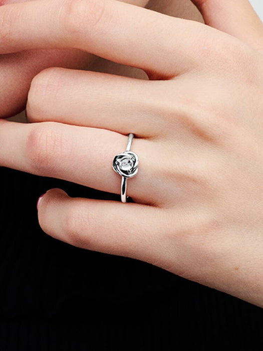 Pandora April Birthstone Eternity Circle Ring Sterling Silver