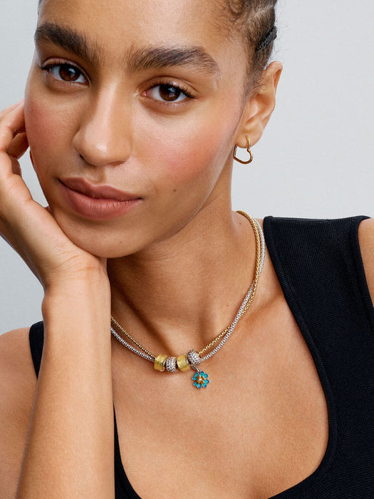 Pandora Asymmetrical Heart Hoop Gold Earrings