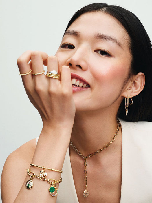 Pandora Asymmetrical Heart Hoop Gold Earrings