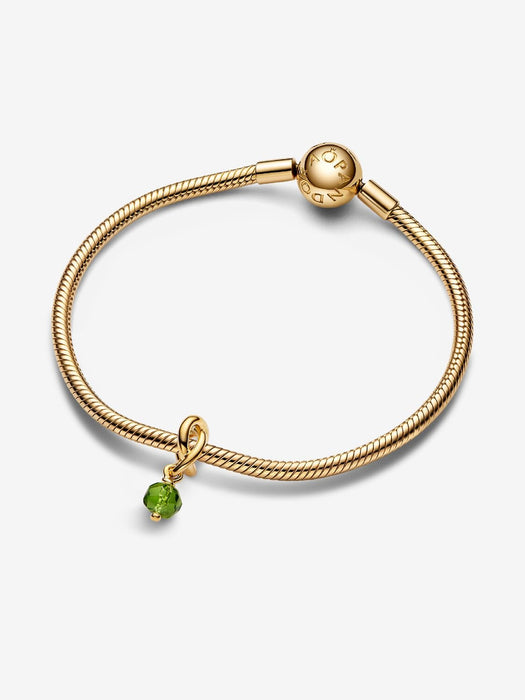 Pandora August  Birthstone Light Green Eternity Circle Dangle Charm