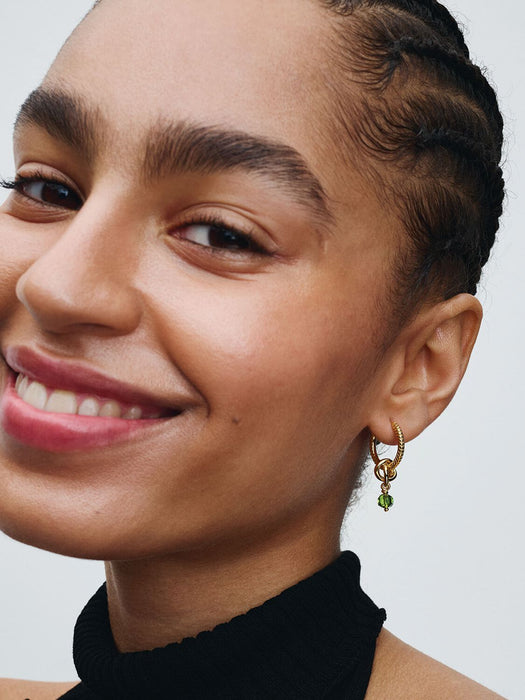 Pandora August  Birthstone Light Green Eternity Circle Dangle Charm