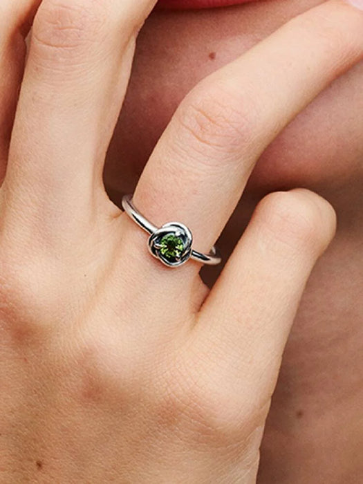 Pandora August Birthstone Eternity Circle Ring Sterling Silver