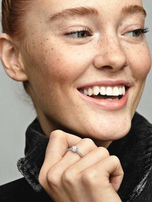 Pandora Clear Sparkling Crown Solitaire Ring Sterling Silver
