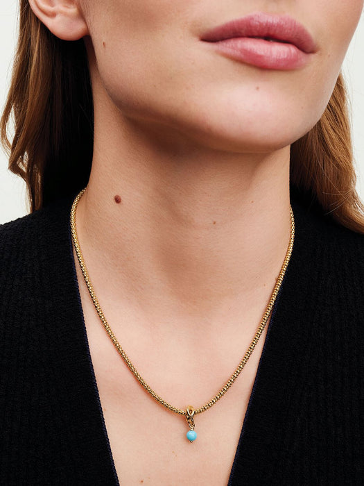 Pandora December Birthstone Turquoise Eternity Circle Dangle Charm