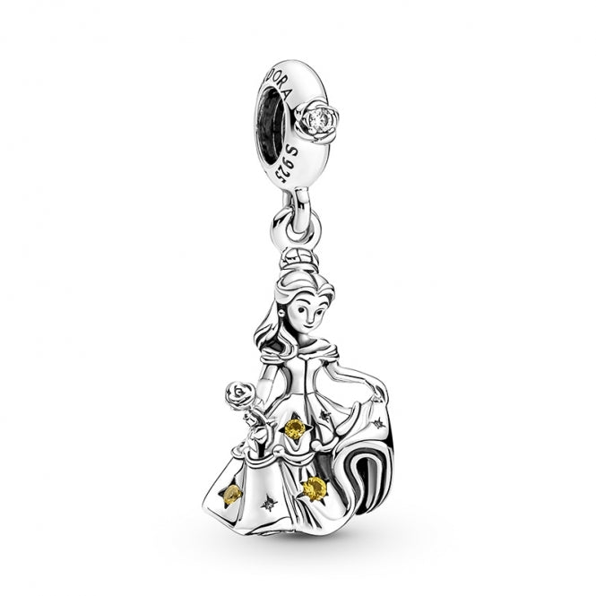 Pandora Disney Beauty and the Beast Belle Dangle Charm Sterling Silver