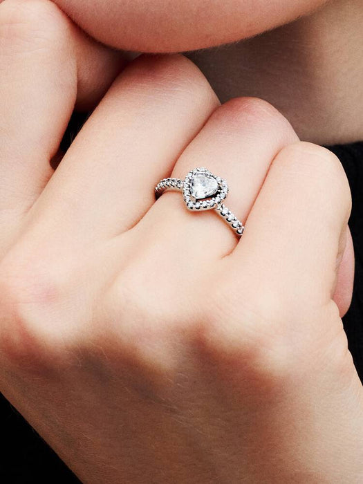 Pandora Elevated Heart Ring Sterling Silver